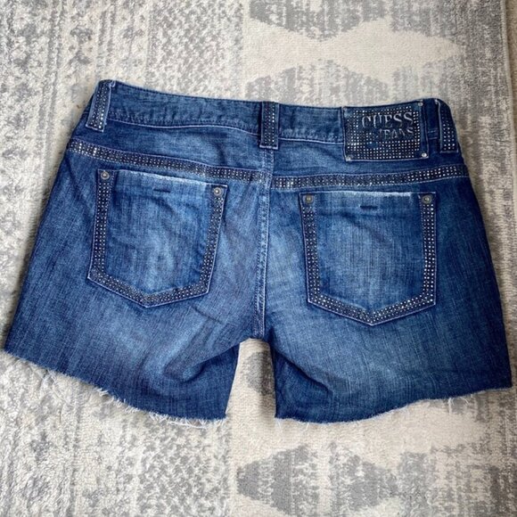 Guess Jean Shorts w Bling - Picture 4 of 7